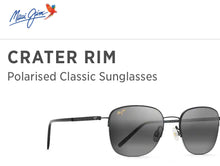 Load image into Gallery viewer, Crater Rim Maui Jim sunglasses with black lenses
