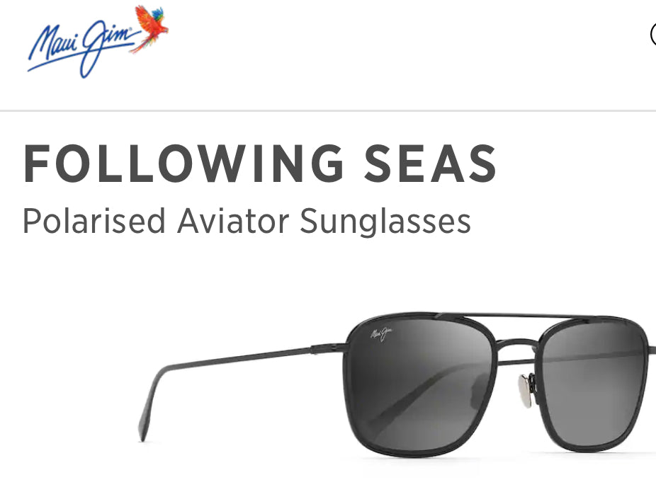 Following Seas Maui Jim Aviator sunglasses in black