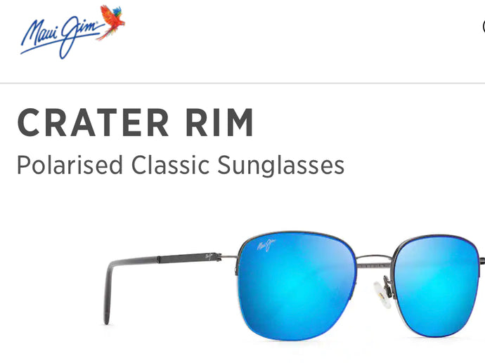 Crater Rim Maui Jim sunglasses with blue lenses
